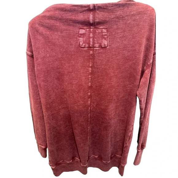 Pilcro Women's Red Long Sleeve Acid Wash Pullover Sweatshirt Size XS - Picture 4 of 5